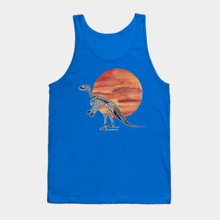 Dinosaur Skeleton in Space Red Planet Tank Top